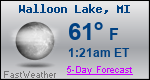 Weather Forecast for Walloon Lake, MI