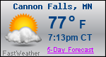 Weather Forecast for Cannon Falls, MN