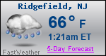 Weather Forecast for Ridgefield, NJ