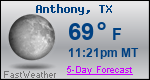 Weather Forecast for Anthony, TX