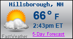 Weather Forecast for Hillsborough, NH