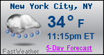 Weather Forecast for New York, NY