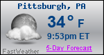 Weather Forecast for Pittsburgh, PA