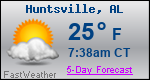 Weather Forecast for Huntsville, AL