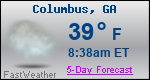 Weather Forecast for Columbus, GA