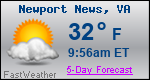 Weather Forecast for Newport News, VA