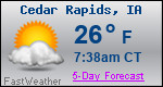 Weather Forecast for Cedar Rapids, IA