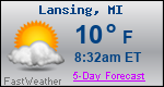 Weather Forecast for Lansing, MI