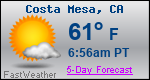 Weather Forecast for Costa Mesa, CA