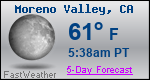 Weather Forecast for Moreno Valley, CA