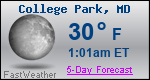 Weather Forecast for College Park, MD
