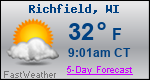 Weather Forecast for Richfield, WI