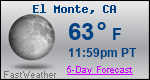 Weather Forecast for El Monte, CA
