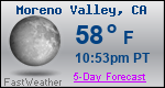 Weather Forecast for Moreno Valley, CA