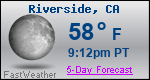 Weather Forecast for Riverside, CA