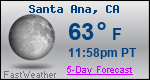 Weather Forecast for Santa Ana, CA
