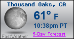 Weather Forecast for Thousand Oaks, CA