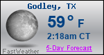 Weather Forecast for Godley, TX