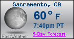 Weather Forecast for Sacramento, CA