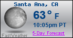 Weather Forecast for Santa Ana, CA