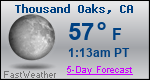 Weather Forecast for Thousand Oaks, CA