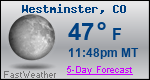 Weather Forecast for Westminster, CO