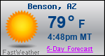 Weather Forecast for Benson, AZ