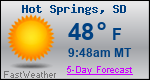 Weather Forecast for Hot Springs, SD