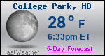 Weather Forecast for College Park, MD