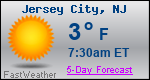 Weather Forecast for Jersey City, NJ