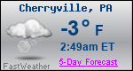 Weather Forecast for Cherryville, PA