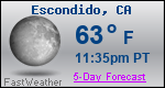 Weather Forecast for Escondido, CA