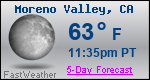 Weather Forecast for Moreno Valley, CA