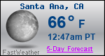 Weather Forecast for Santa Ana, CA