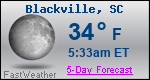 Weather Forecast for Blackville, SC