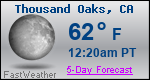Weather Forecast for Thousand Oaks, CA
