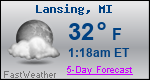 Weather Forecast for Lansing, MI