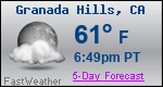 Weather Forecast for Granada Hills, CA