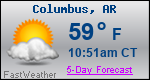 Weather Forecast for Columbus, AR