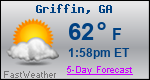 Weather Forecast for Griffin, GA