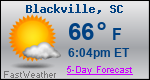 Weather Forecast for Blackville, SC