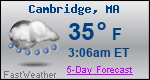 Weather Forecast for Cambridge, MA