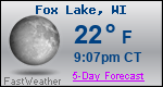 Weather Forecast for Fox Lake, WI