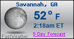 Weather Forecast for Savannah, GA