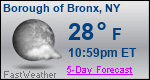 Weather Forecast for Borough of Bronx, NY