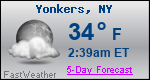 Weather Forecast for Yonkers, NY