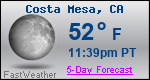 Weather Forecast for Costa Mesa, CA