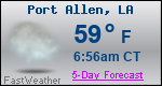 Weather Forecast for Port Allen, LA