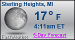 Weather Forecast for Sterling Heights, MI