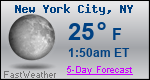Weather Forecast for New York, NY